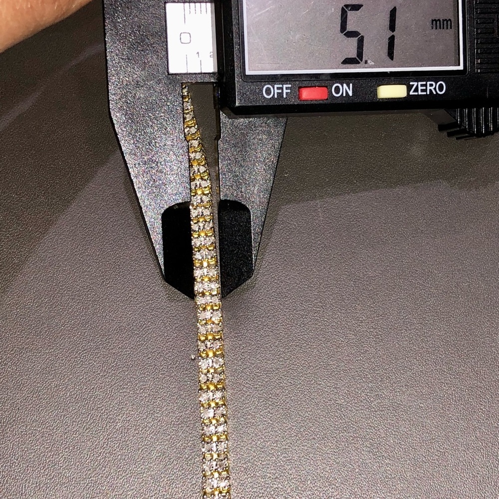 Rea diamond double row men tennis bracelet not CZ not fake unbeatable huge sale - Picture 4 of 13